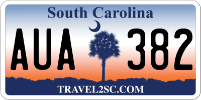 SC license plate AUA382