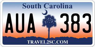 SC license plate AUA383