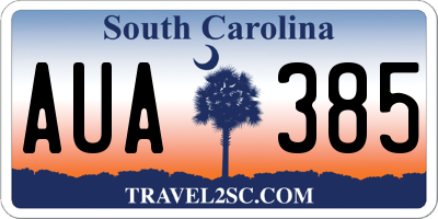 SC license plate AUA385