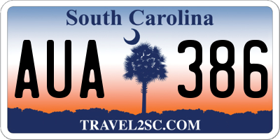 SC license plate AUA386