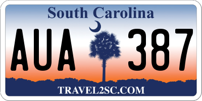 SC license plate AUA387