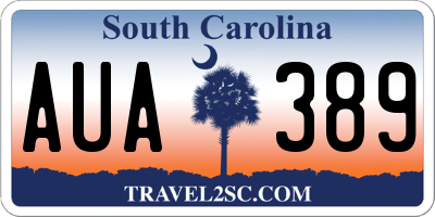 SC license plate AUA389