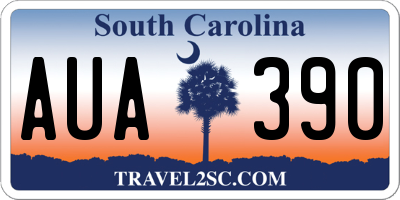 SC license plate AUA390