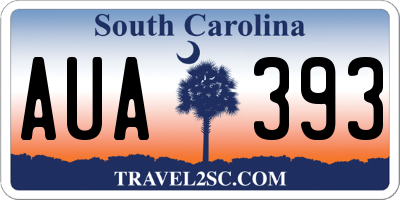 SC license plate AUA393