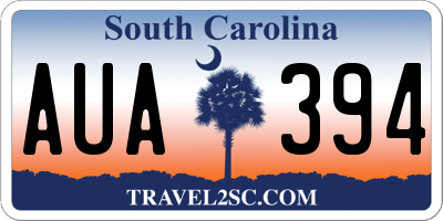 SC license plate AUA394
