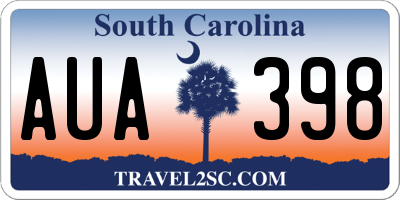 SC license plate AUA398
