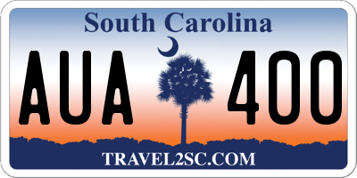 SC license plate AUA400