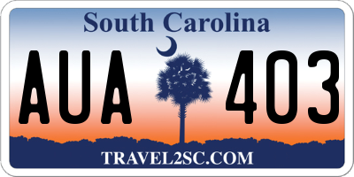 SC license plate AUA403