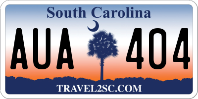 SC license plate AUA404