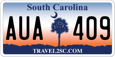 SC license plate AUA409