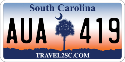 SC license plate AUA419