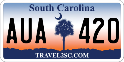 SC license plate AUA420