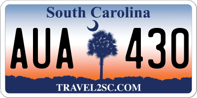 SC license plate AUA430