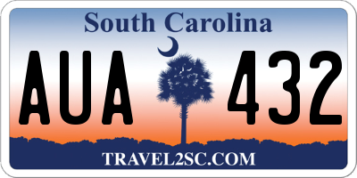 SC license plate AUA432