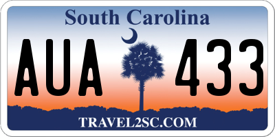 SC license plate AUA433