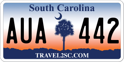 SC license plate AUA442