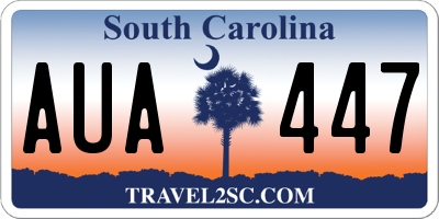 SC license plate AUA447