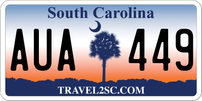 SC license plate AUA449