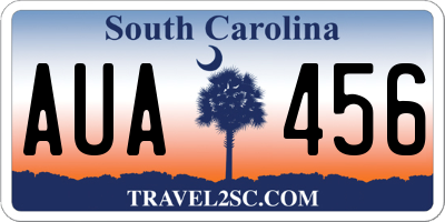 SC license plate AUA456