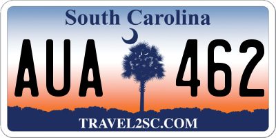 SC license plate AUA462