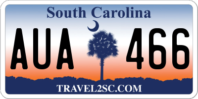 SC license plate AUA466