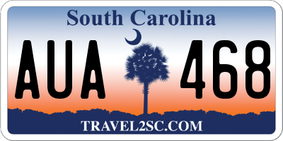 SC license plate AUA468