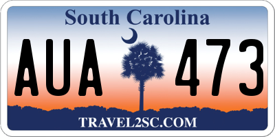 SC license plate AUA473