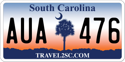 SC license plate AUA476