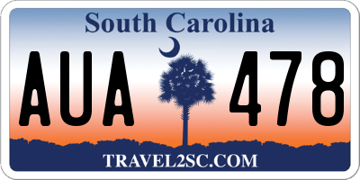 SC license plate AUA478