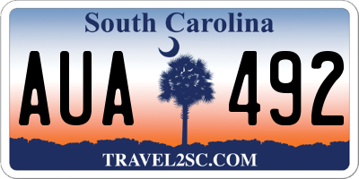 SC license plate AUA492