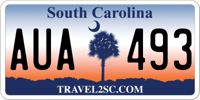 SC license plate AUA493
