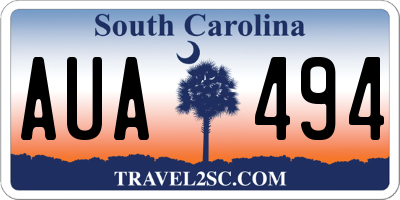 SC license plate AUA494