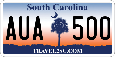 SC license plate AUA500