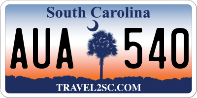 SC license plate AUA540