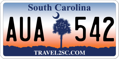 SC license plate AUA542