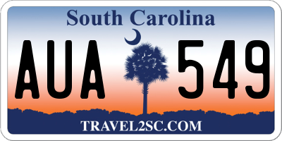 SC license plate AUA549
