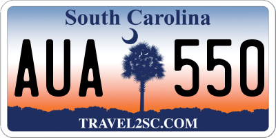SC license plate AUA550