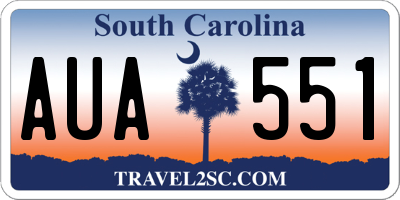 SC license plate AUA551