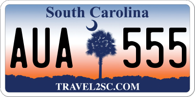 SC license plate AUA555