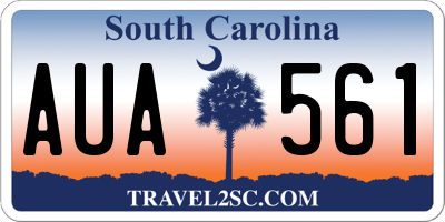 SC license plate AUA561