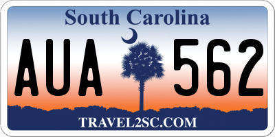 SC license plate AUA562