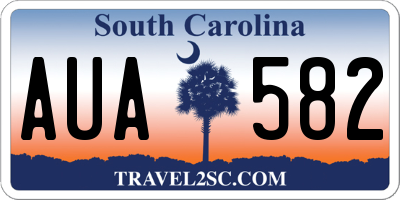 SC license plate AUA582