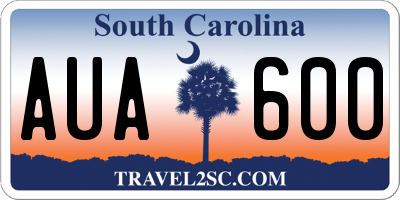 SC license plate AUA600