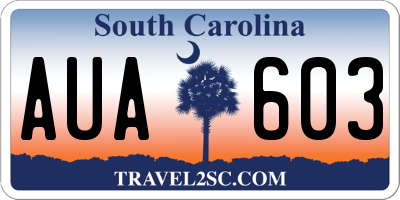 SC license plate AUA603
