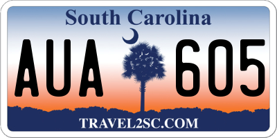 SC license plate AUA605