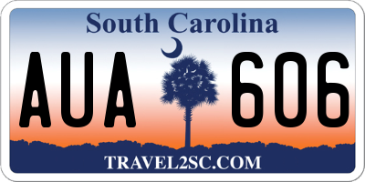 SC license plate AUA606