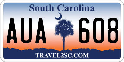SC license plate AUA608