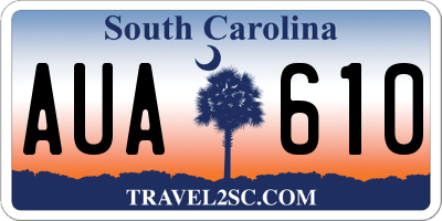 SC license plate AUA610