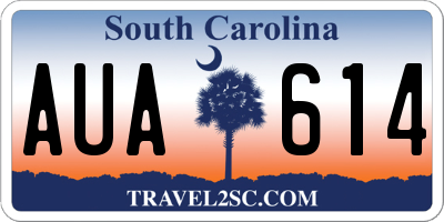 SC license plate AUA614