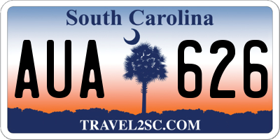 SC license plate AUA626